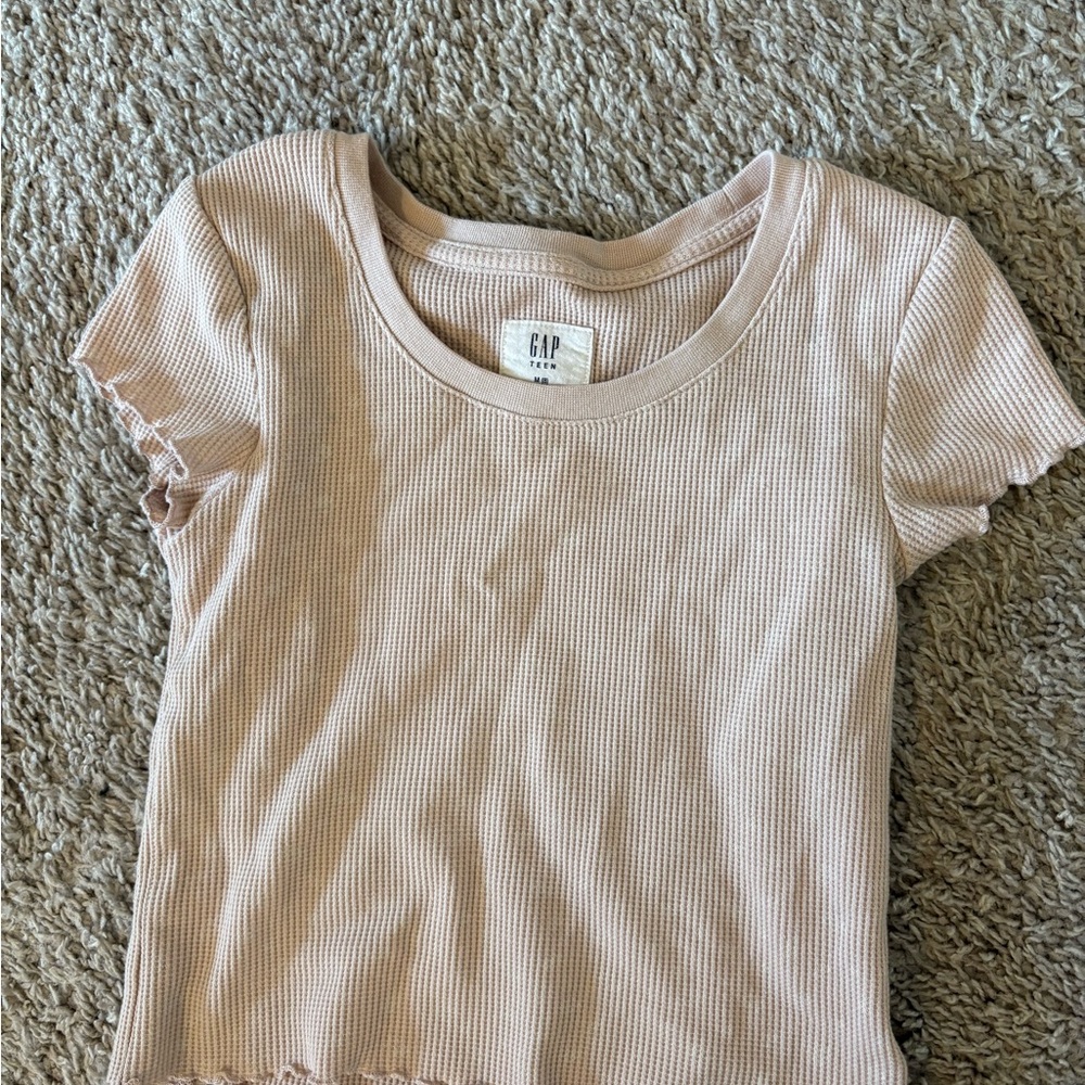 gap teen light pink floral top fits adult xs/s
